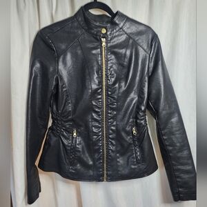Baccini Faux Leather Motorcycle Jacket  Small